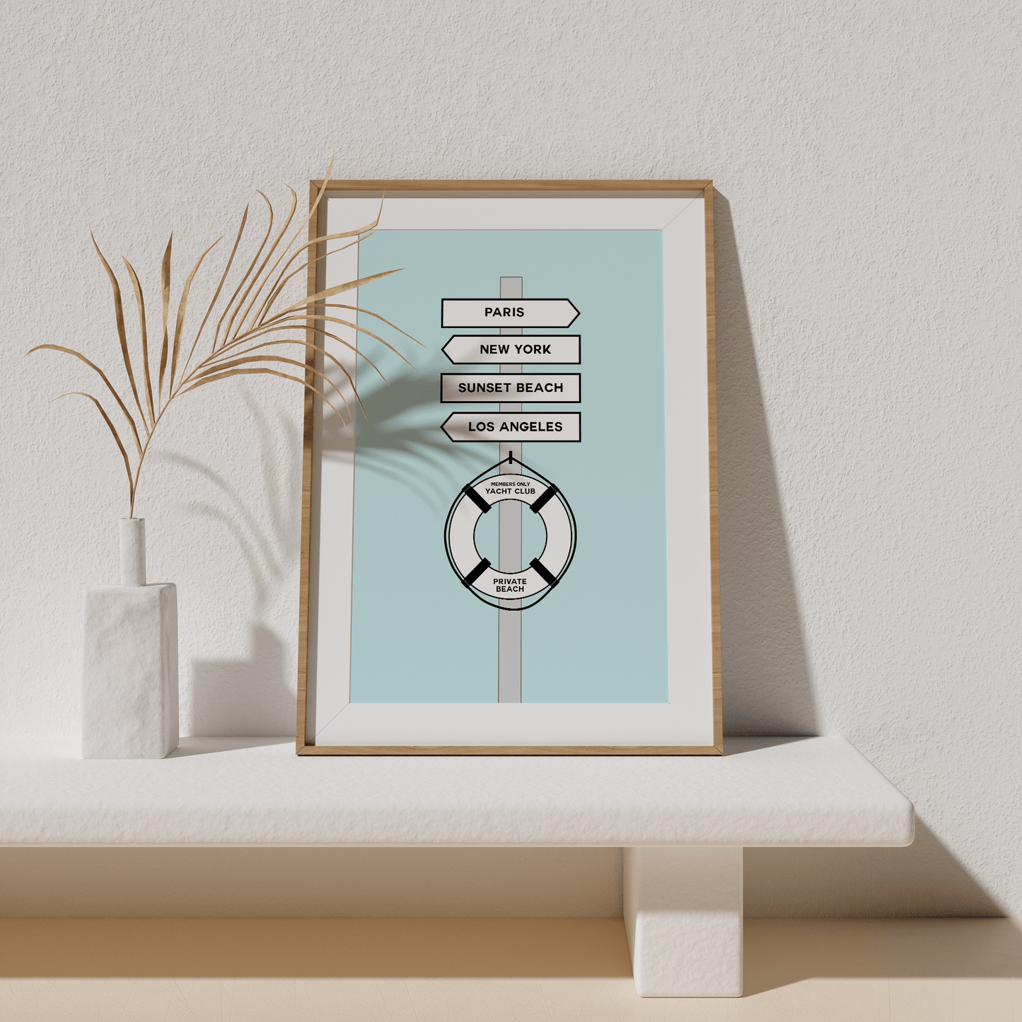 Yacht Club Beach Signs Print - THE WALL SNOB
