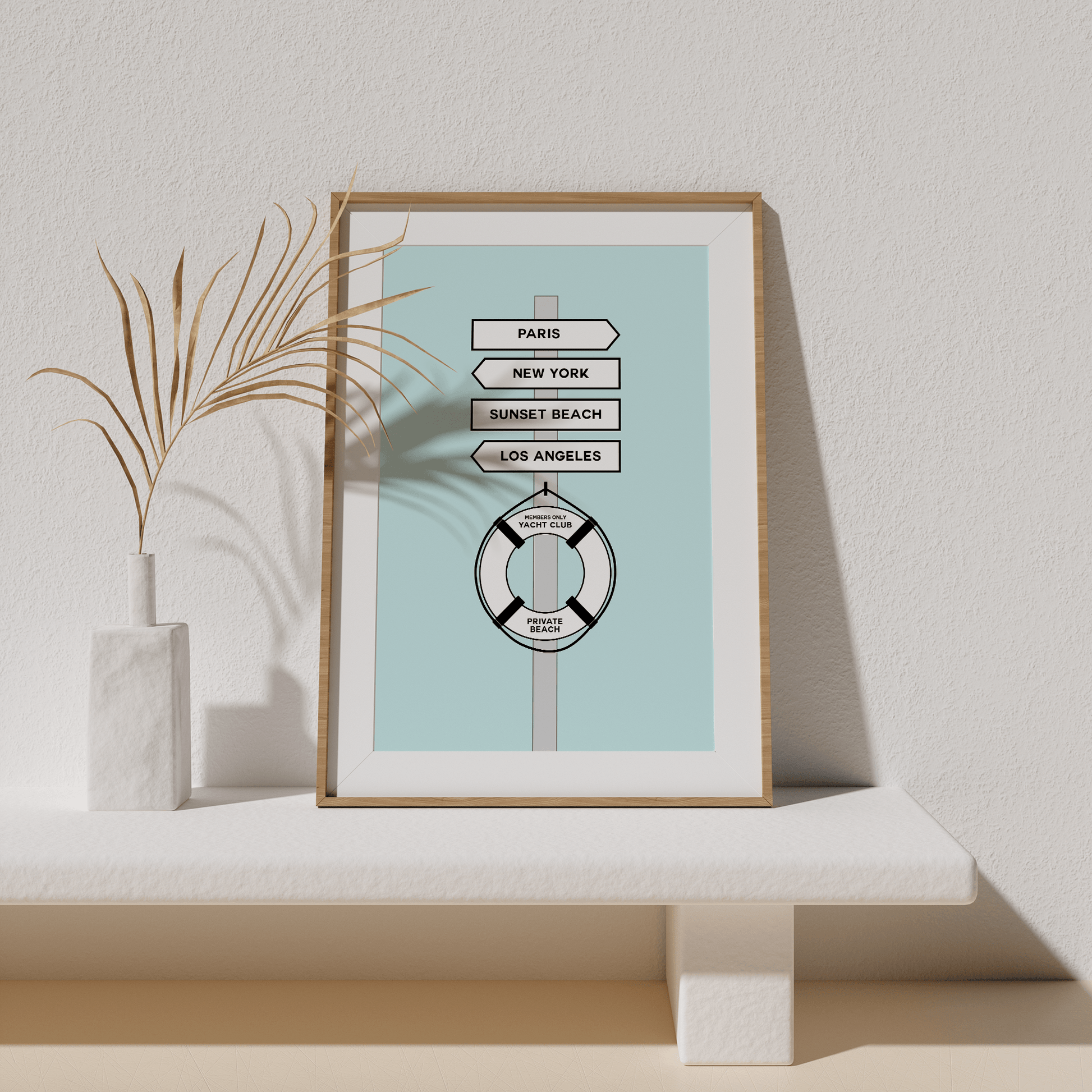 Yacht Club Beach Signs Print - THE WALL SNOB