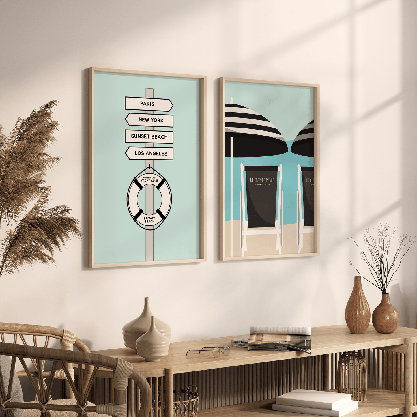 Yacht Club Beach Signs Print - THE WALL SNOB
