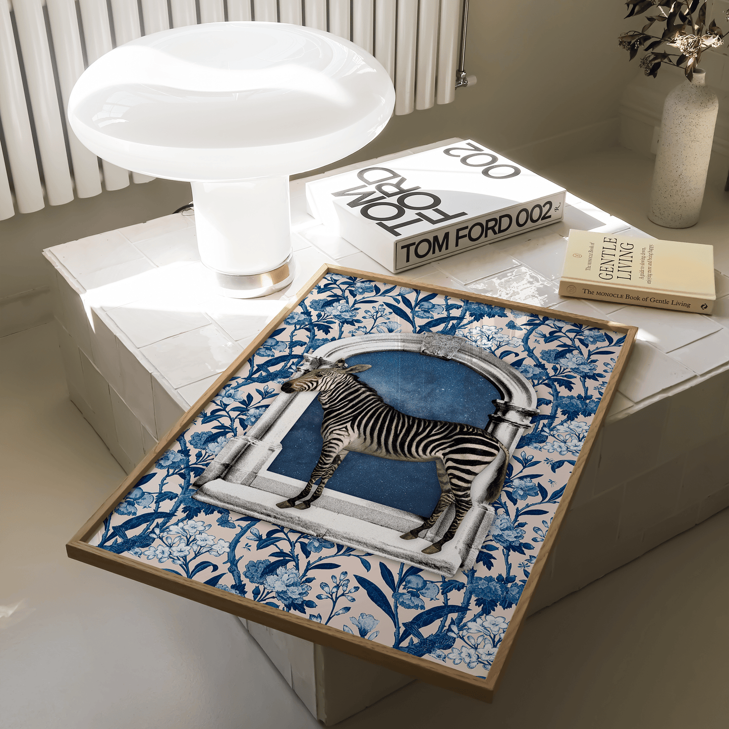 Zebra In Bloom Print - THE WALL SNOB