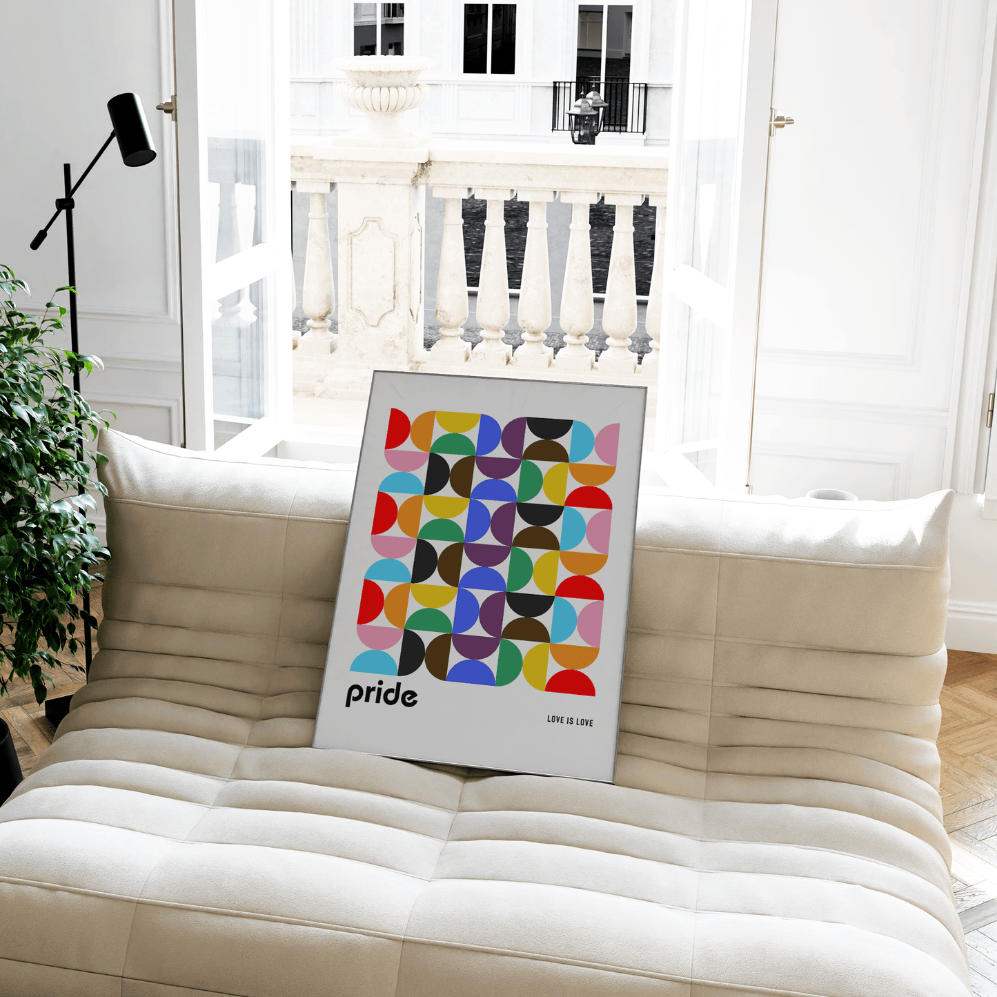 Bauhaus Rainbow Pride Shapes Print - THE WALL SNOB