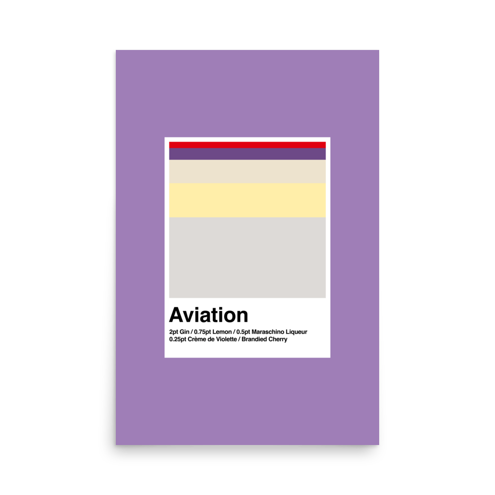 Minimalist Colour Block Aviation Cocktail Print - THE WALL SNOB