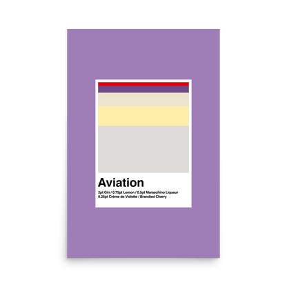 Minimalist Colour Block Aviation Cocktail Print - THE WALL SNOB