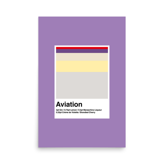 Minimalist Colour Block Aviation Cocktail Print - THE WALL SNOB