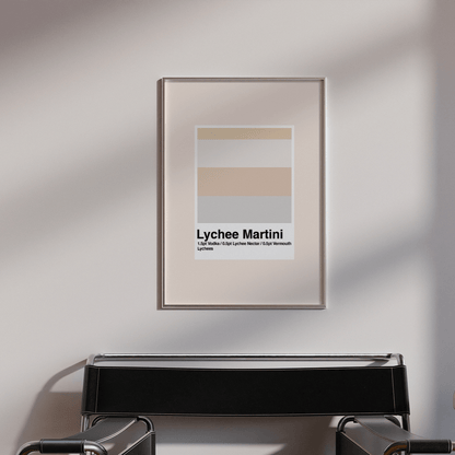 Minimalist Colour Block Lychee Martini Print - THE WALL SNOB