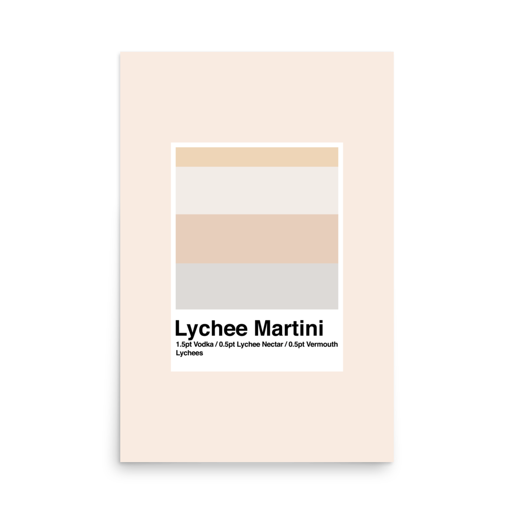 Minimalist Colour Block Lychee Martini Print - THE WALL SNOB