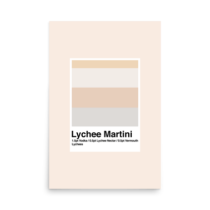 Minimalist Colour Block Lychee Martini Print - THE WALL SNOB