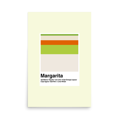 Minimalist Colour Block Margarita Cocktail Print - THE WALL SNOB