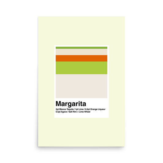 Minimalist Colour Block Margarita Cocktail Print - THE WALL SNOB