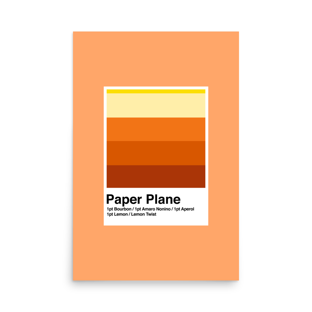 Minimalist Colour Block Paper Plane Cocktail Print - THE WALL SNOB