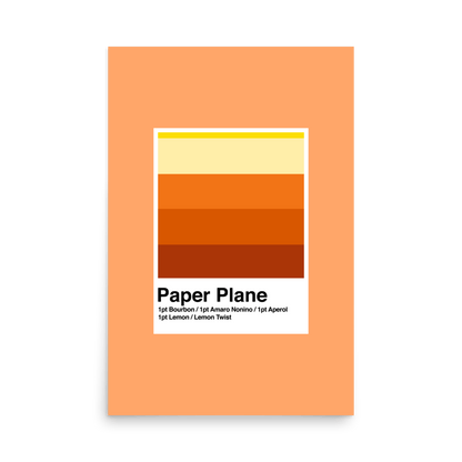 Minimalist Colour Block Paper Plane Cocktail Print - THE WALL SNOB