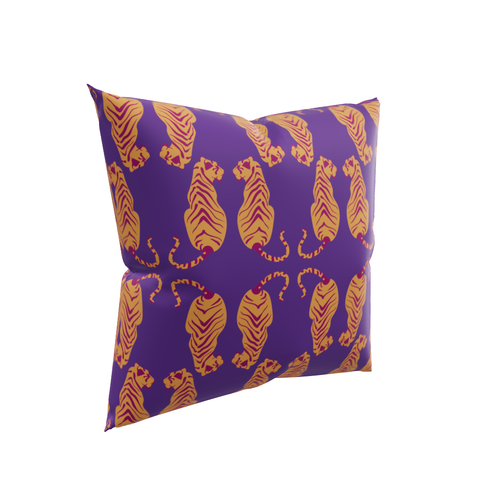 Violet Tigress Accent Pillow Case