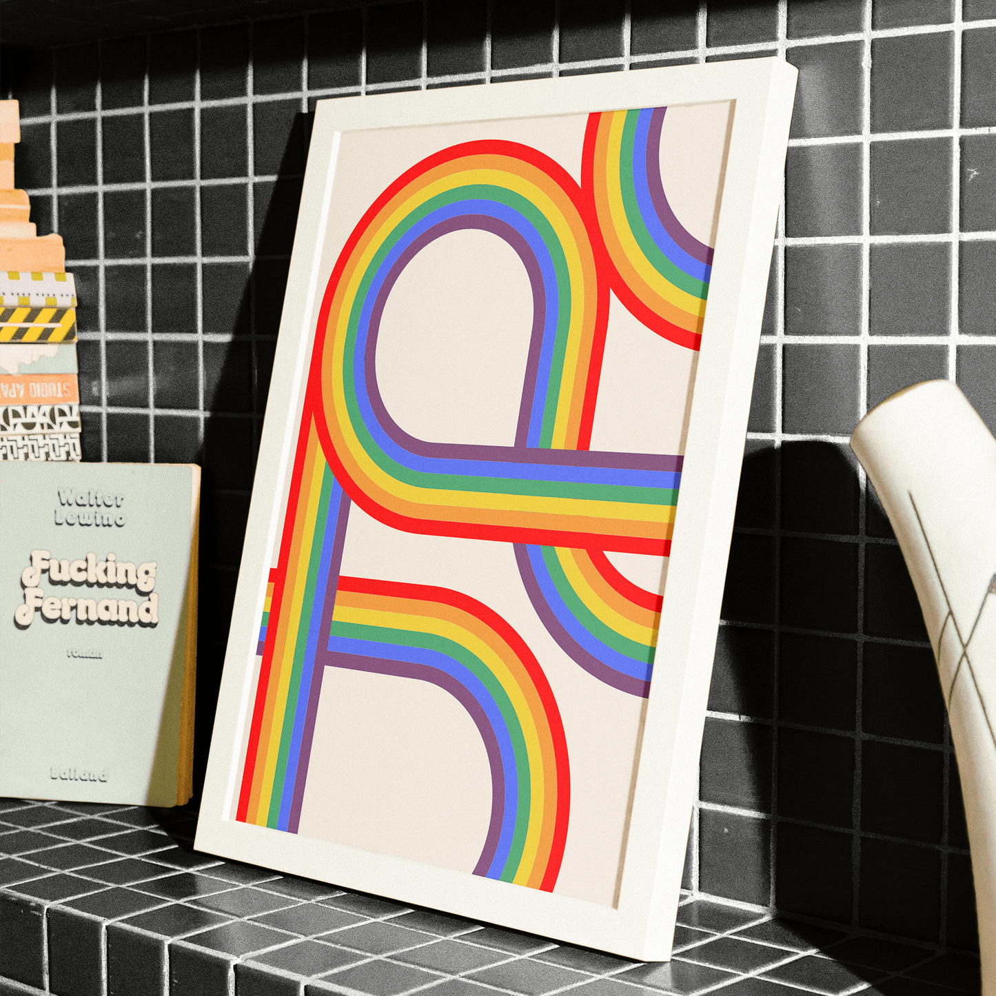 Retro Stripes Rainbow Print - THE WALL SNOB
