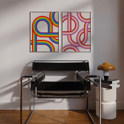 Retro Stripes Rainbow Print - THE WALL SNOB