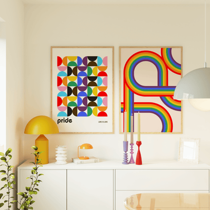 Retro Stripes Rainbow Print - THE WALL SNOB