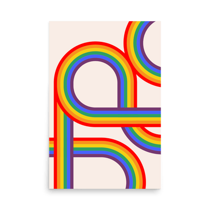 Retro Stripes Rainbow Print - THE WALL SNOB