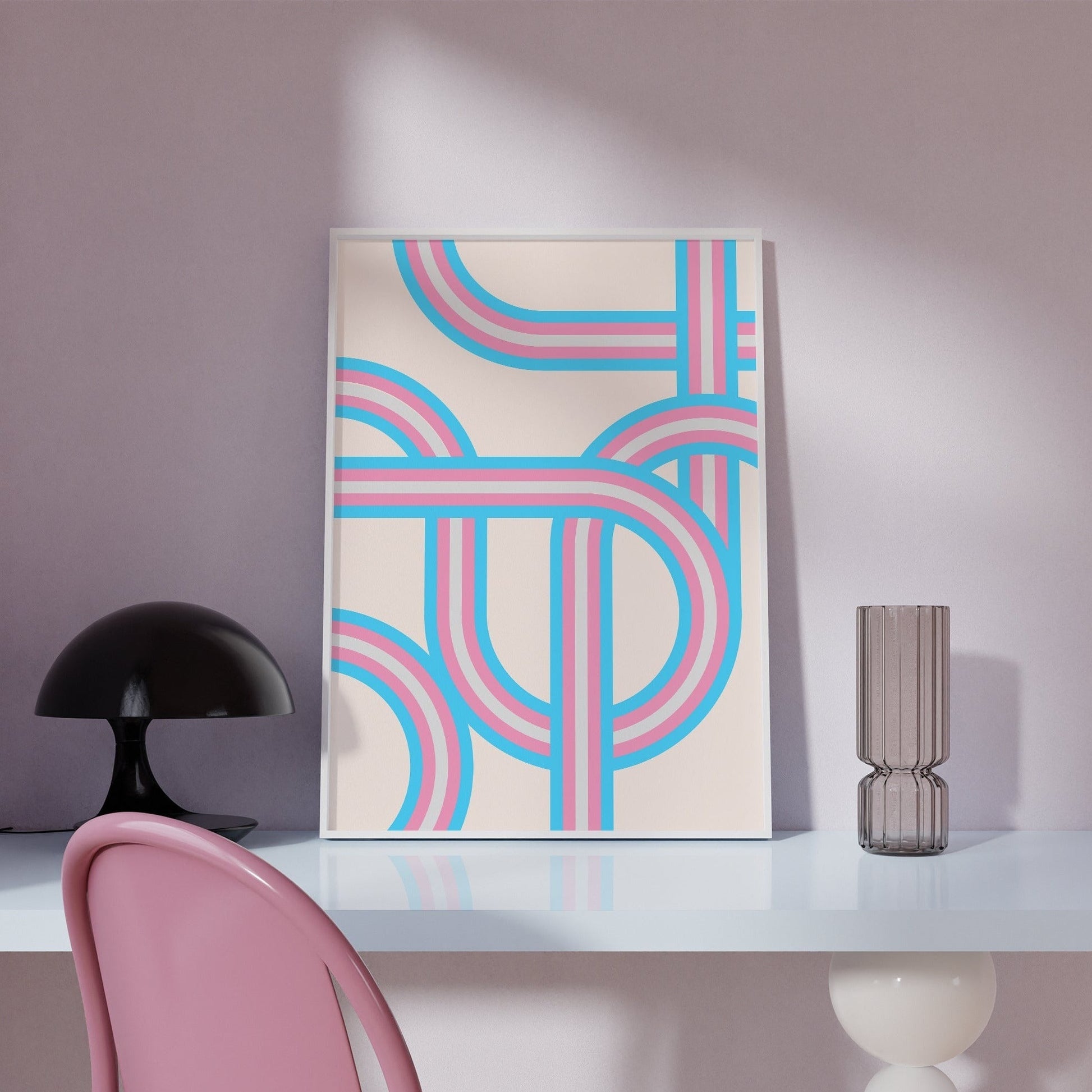 Retro Stripes Transgender Pride Print - THE WALL SNOB