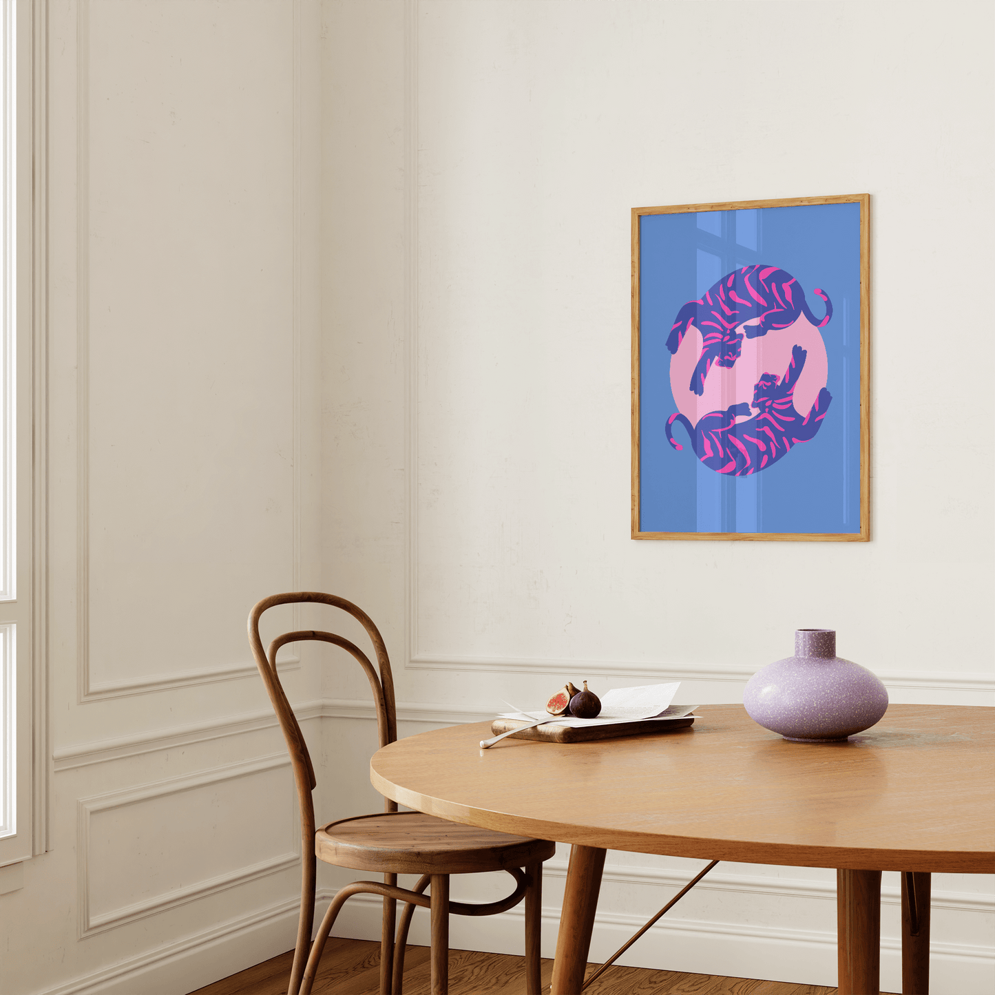 Tigress Moon Cobalt Print - THE WALL SNOB