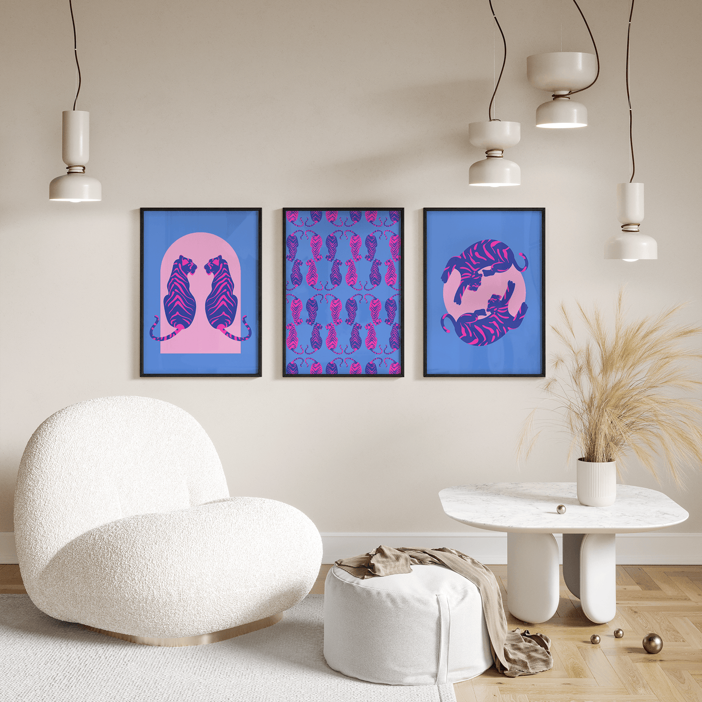 Tigress Moon Cobalt Print - THE WALL SNOB