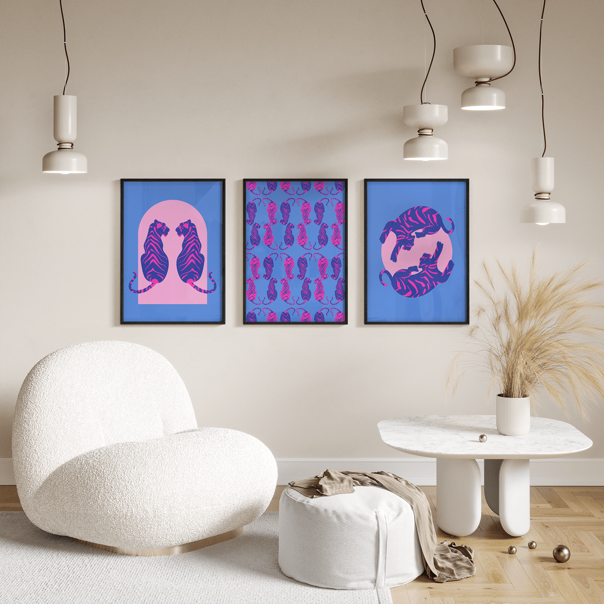 Tigress Moon Cobalt Print - THE WALL SNOB