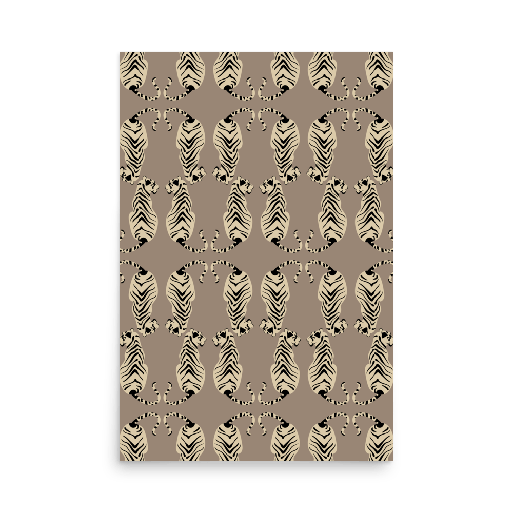 Tigress Parade Dark Tan Print - THE WALL SNOB