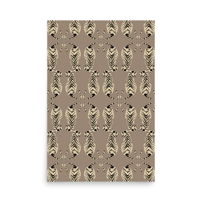 Tigress Parade Dark Tan Print - THE WALL SNOB