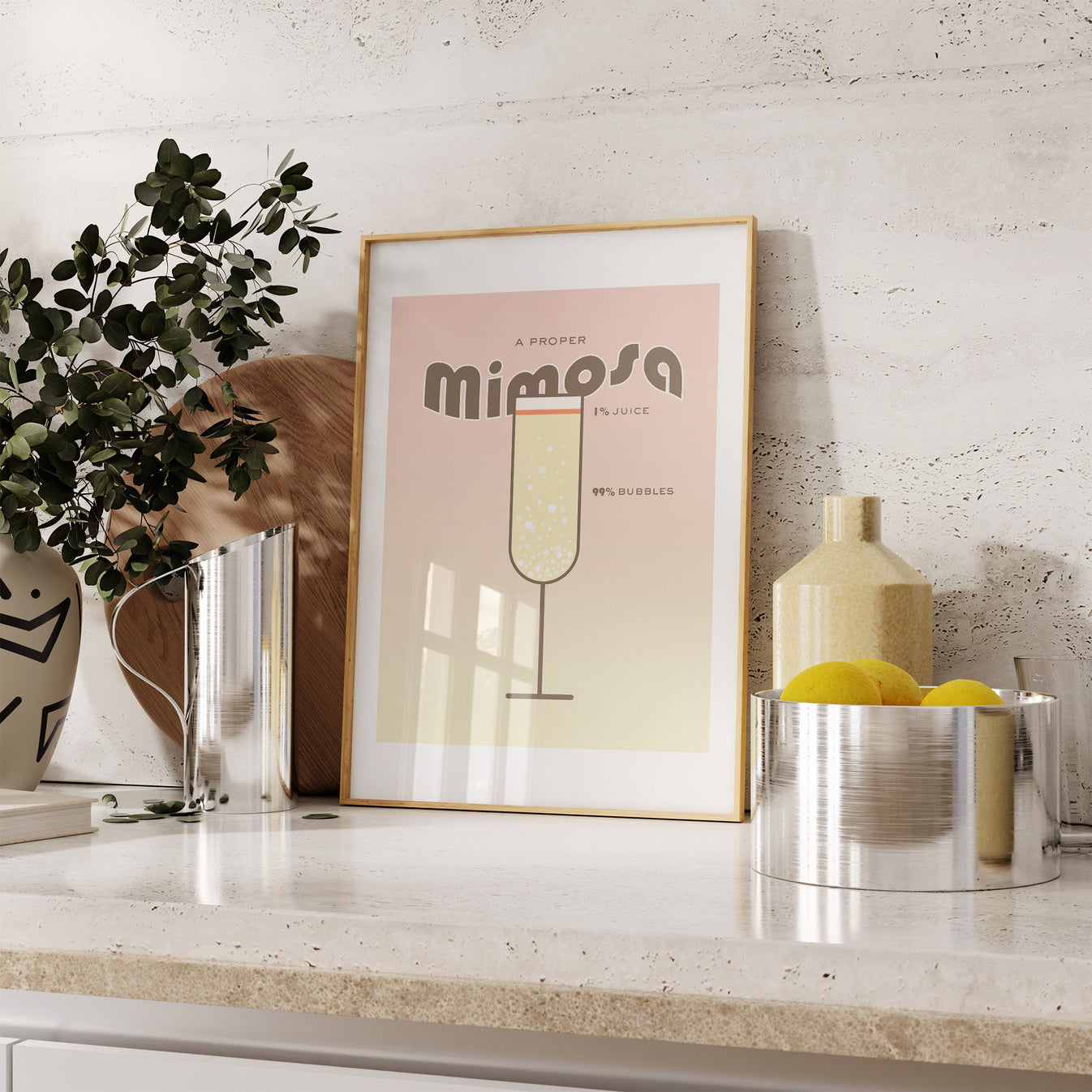A Proper Mimosa Wall Prints Trendy Bar Cart Decor Wall Art THE WALL