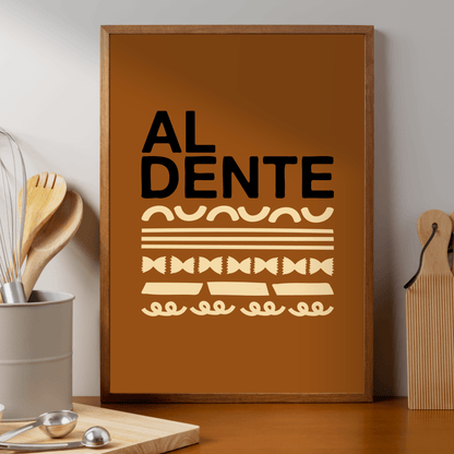 Al Dente Minimale Pasta, Poster - THE WALL SNOB