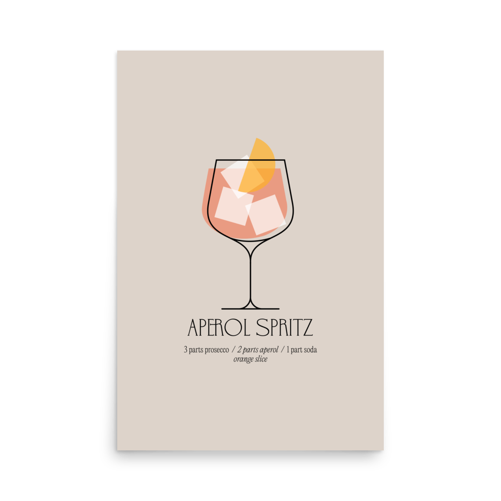 Aperol Spritz Cocktail Print - THE WALL SNOB