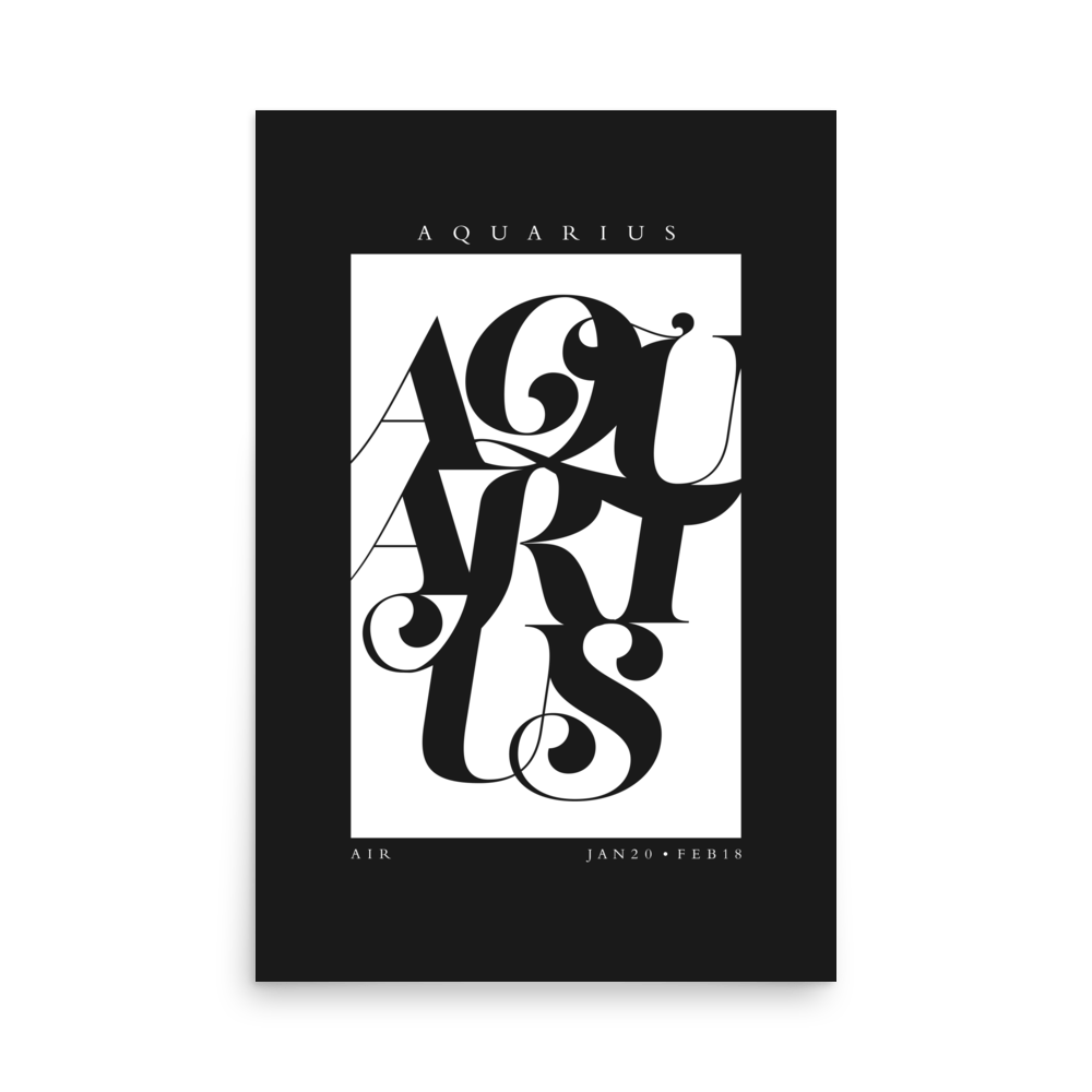 Aquarius Flourish Print - THE WALL SNOB