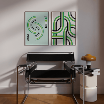 Bauhaus Aromantic Pride Shapes Print - THE WALL SNOB
