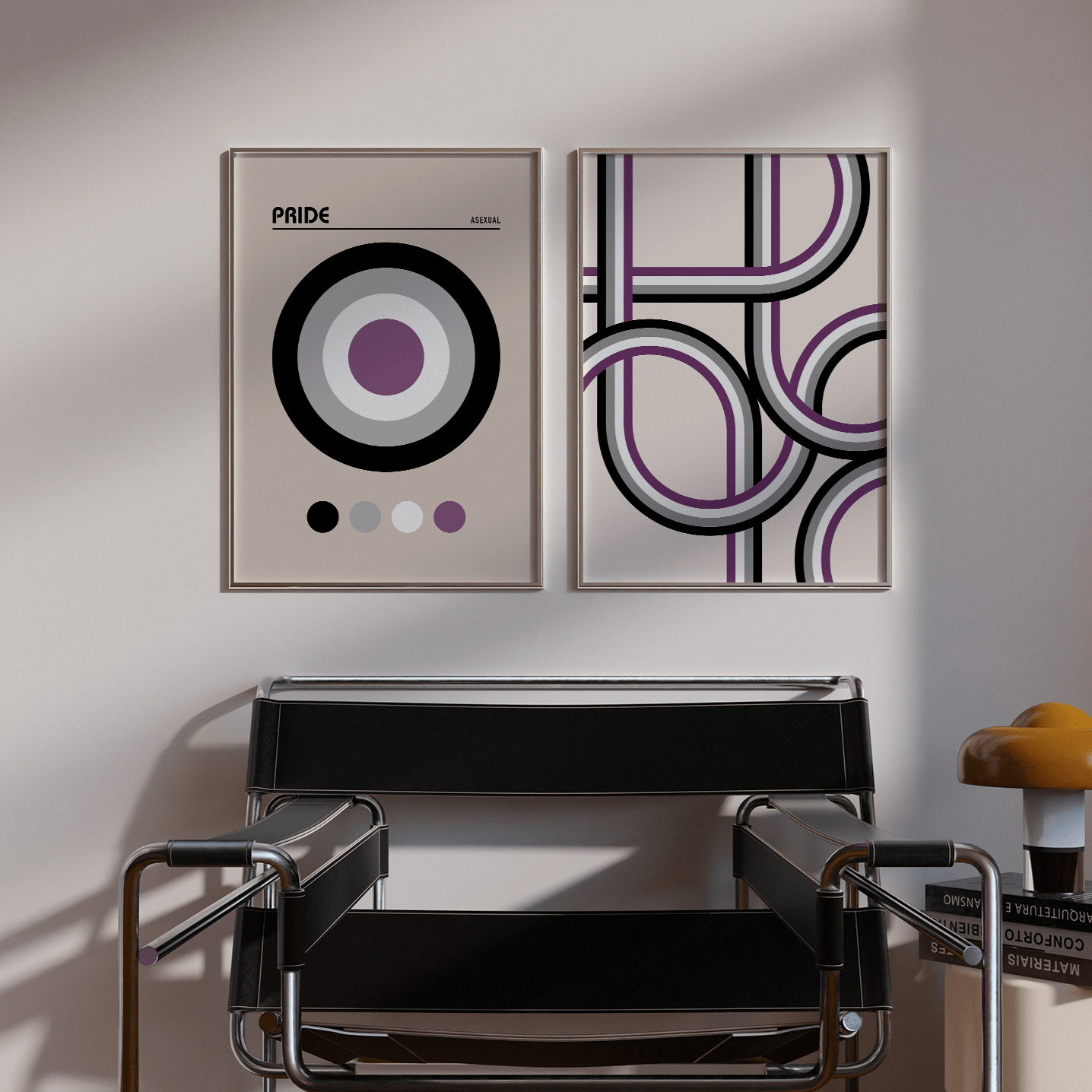 Bauhaus Asexual Pride Shapes Print - THE WALL SNOB