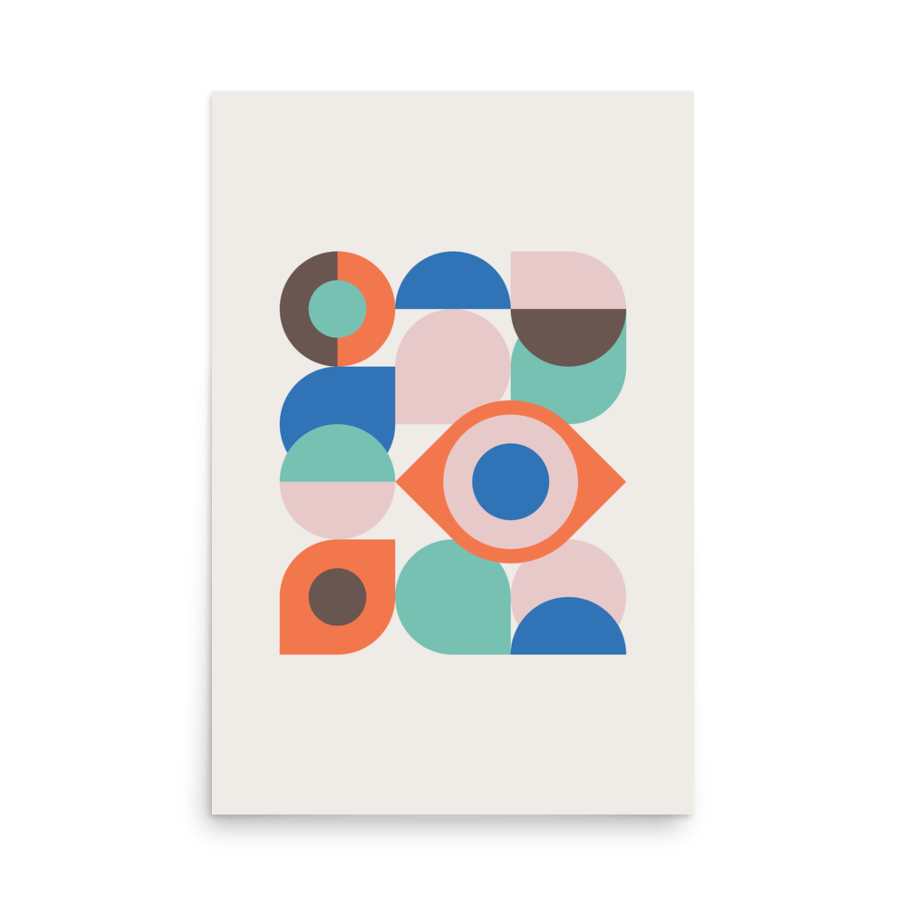 Bauhaus Colour Pop Abstract Print - THE WALL SNOB