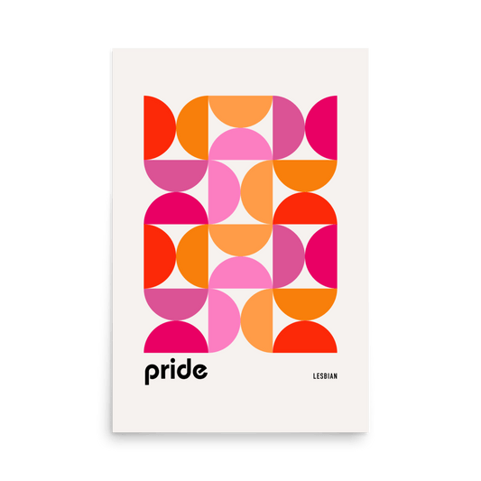 Bauhaus Lesbian Pride Shapes Print - THE WALL SNOB