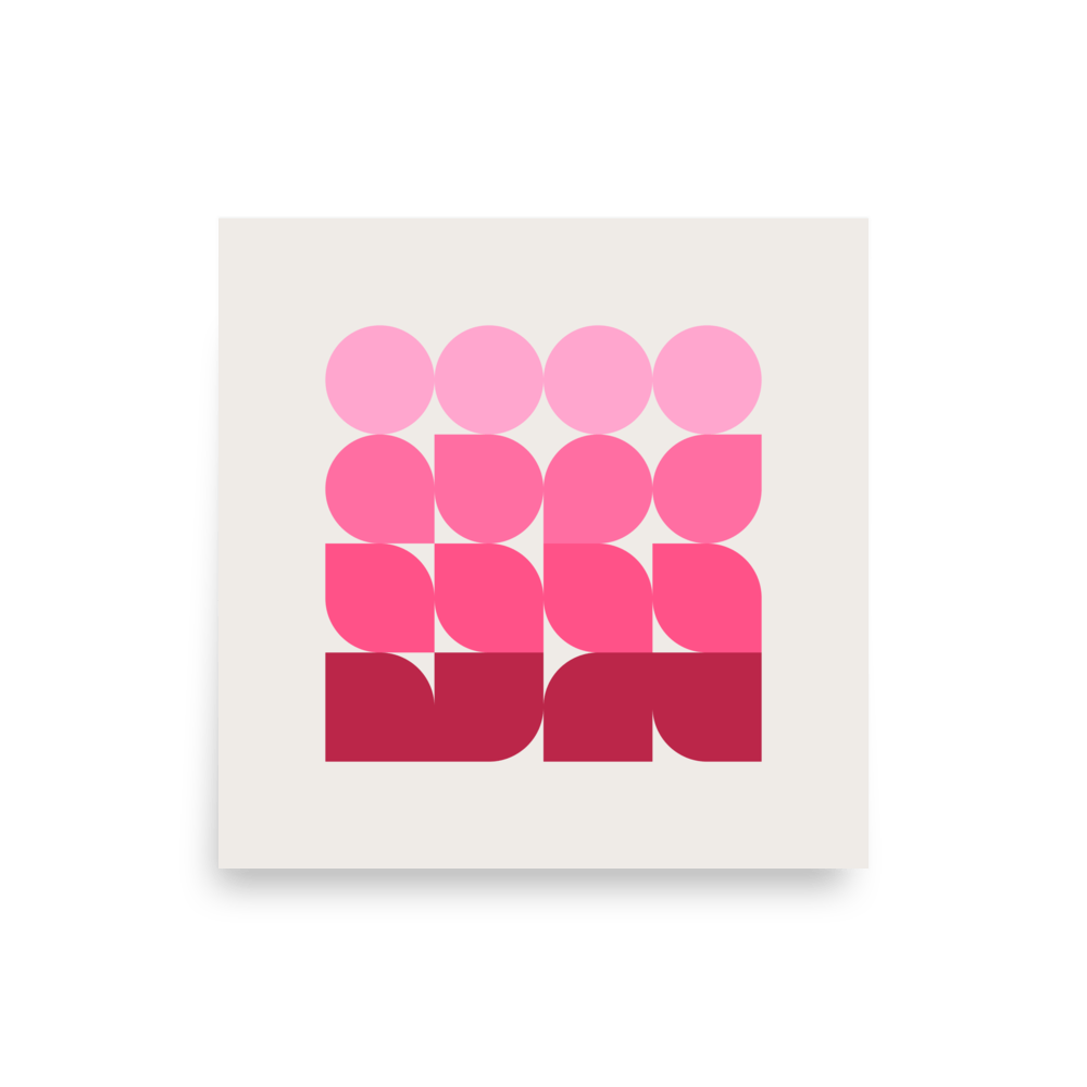 Bauhaus Magenta Blocks Print - THE WALL SNOB