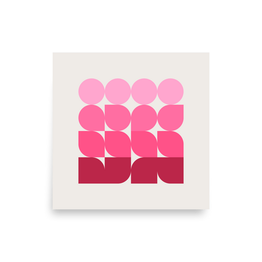 Bauhaus Magenta Blocks Print - THE WALL SNOB