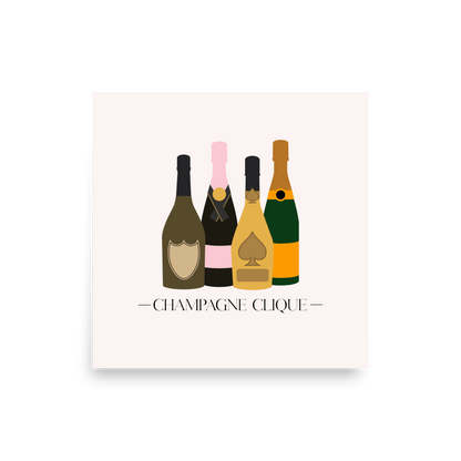 Champagne Clique Print - THE WALL SNOB