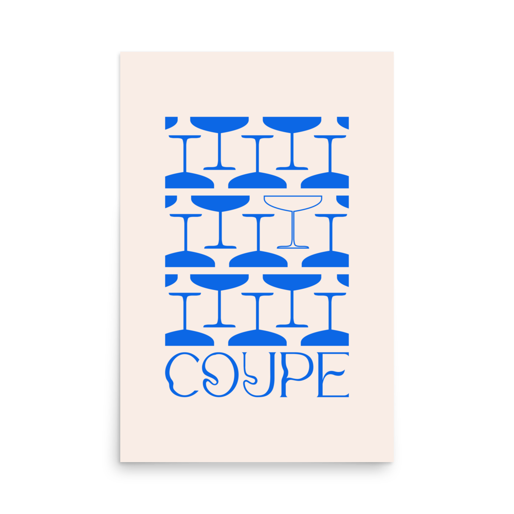 Champagne Coupe Ultrablue Print - THE WALL SNOB