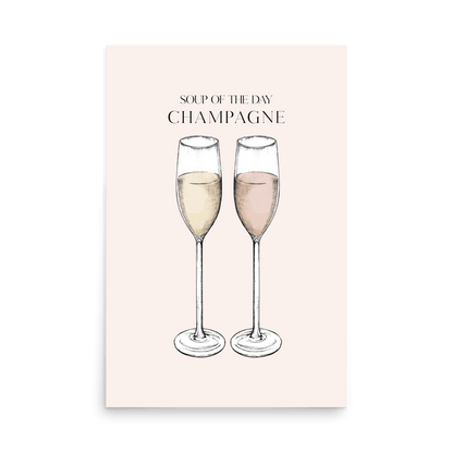Champagne Soup Of The Day Print - THE WALL SNOB