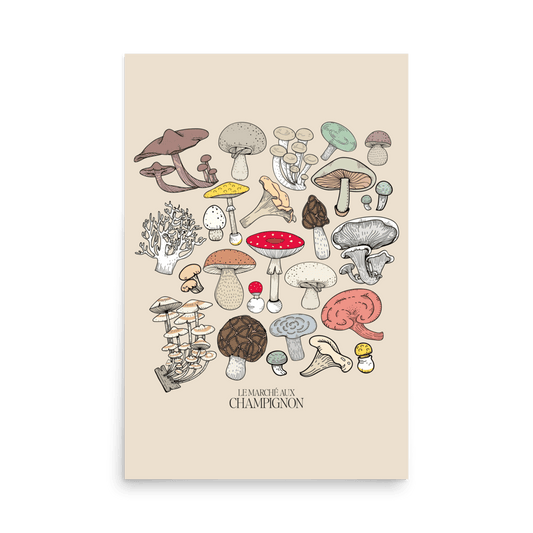 Colourful Mushroom Market Print - THE WALL SNOB