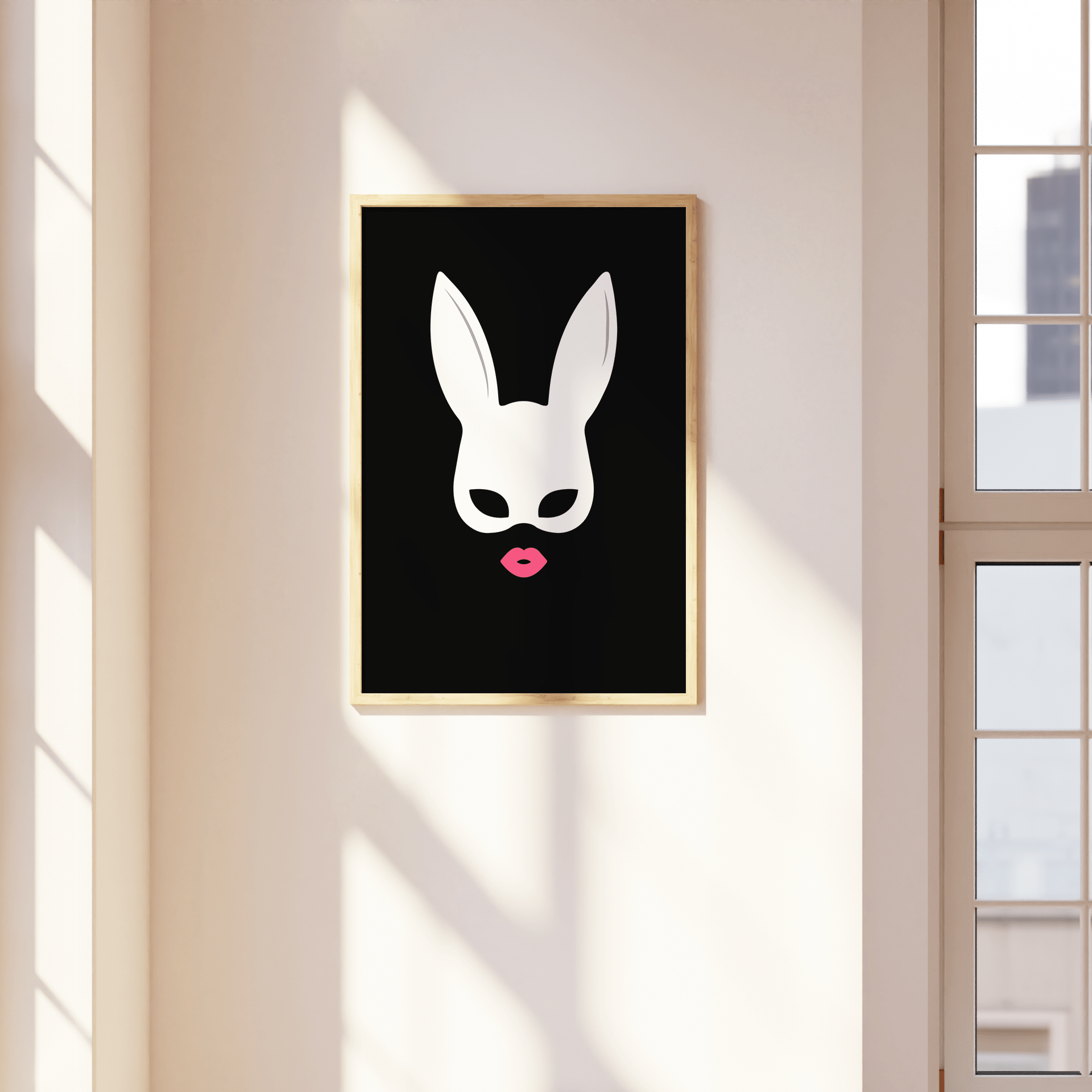 Follow The Rabbit Duo | Minimalist Rabbit Mask Print Set – THE WALL SNOB