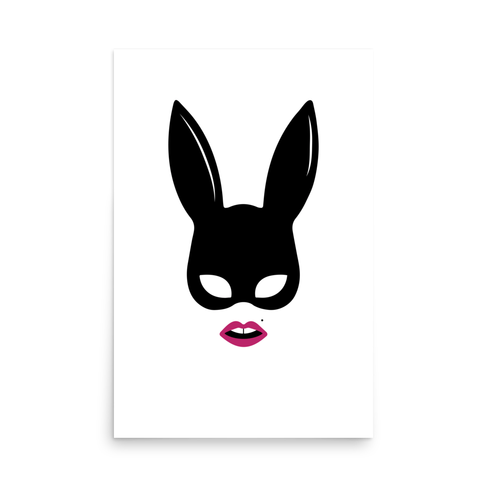 Follow The Rabbit Poster | Rabbit Mask Wall Print – THE WALL SNOB