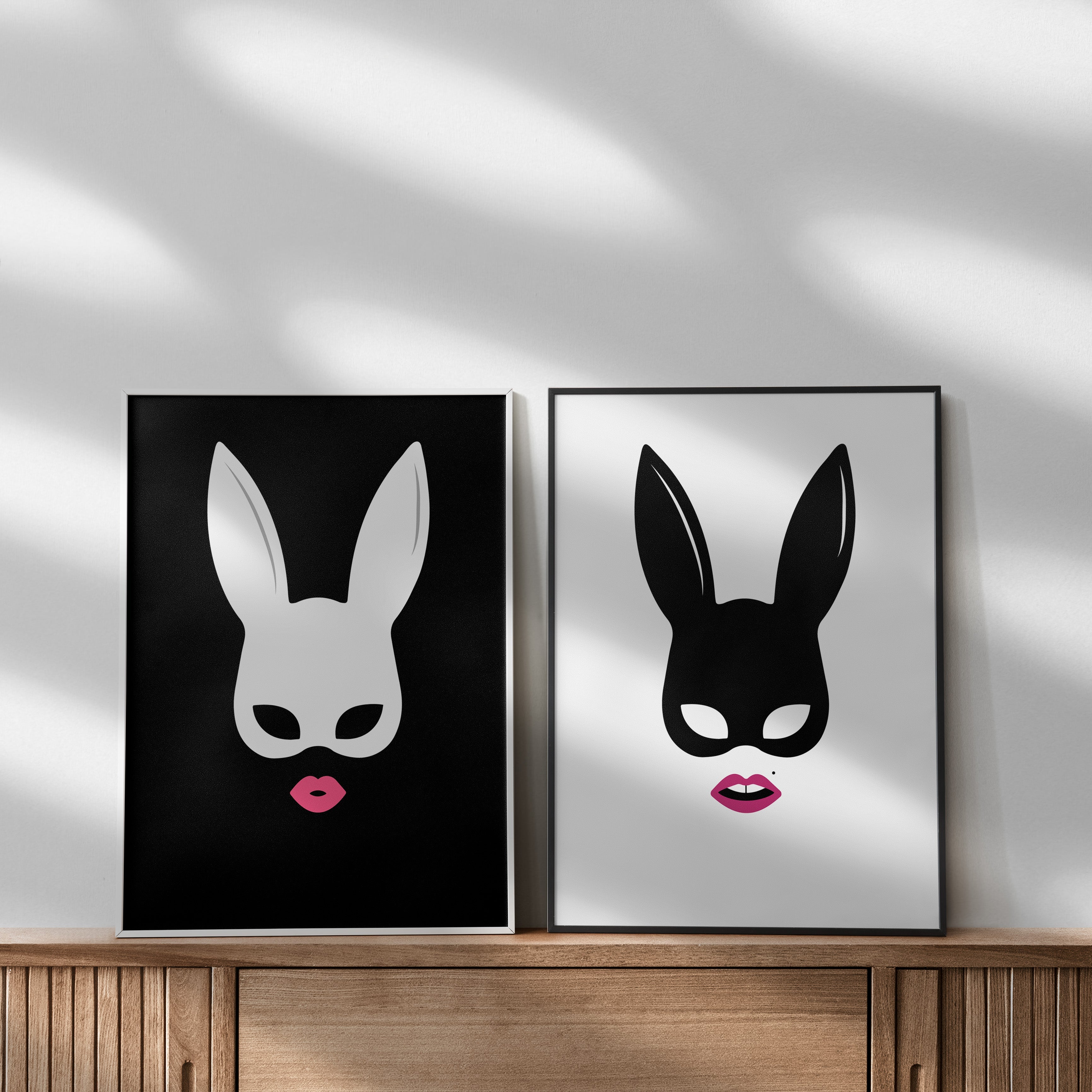 Follow The White Rabbit Poster | Rabbit Mask Wall Print – THE WALL SNOB