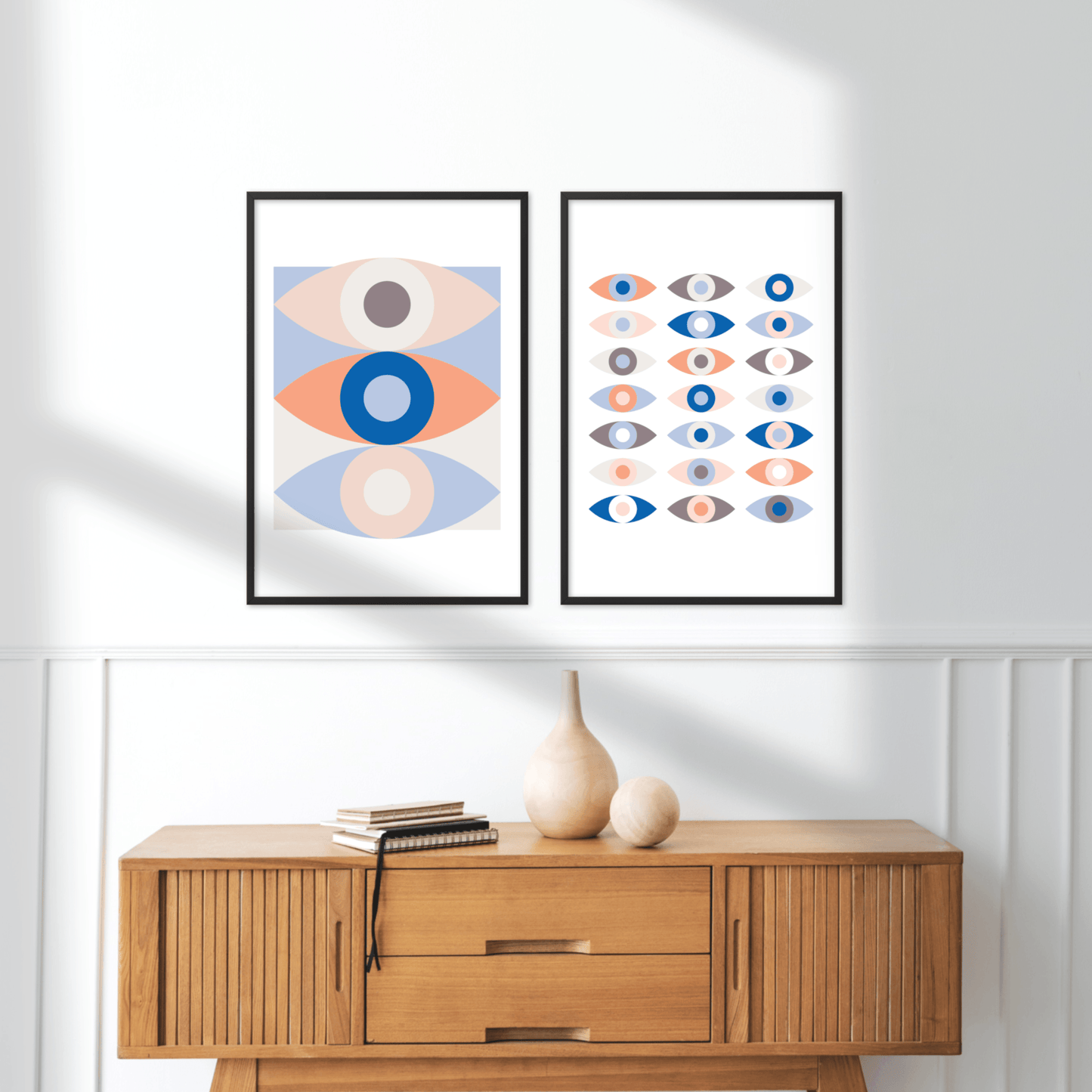 Framed Set of 2 Abstract Eyes 002 Prints - THE WALL SNOB