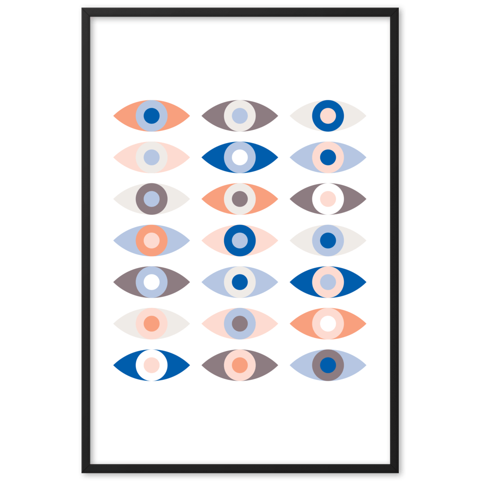 Framed Set of 2 Abstract Eyes 002 Prints - THE WALL SNOB