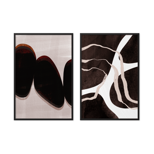 Framed Set of 2 Abstract Stones Prints - THE WALL SNOB