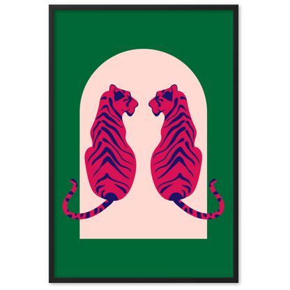 Framed Set of 2 Emerald Tigress Prints - THE WALL SNOB