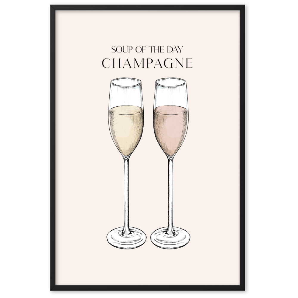 Framed Set of 2 French Champagne Prints - THE WALL SNOB