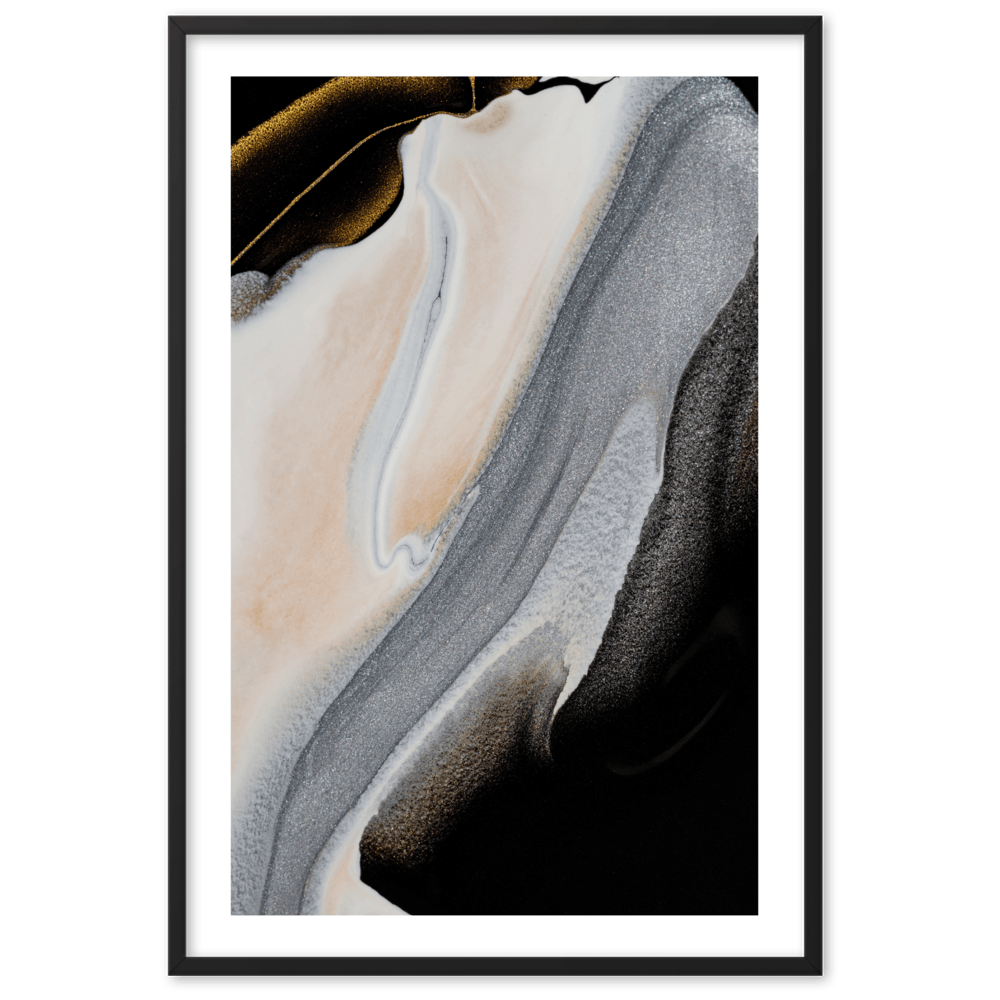 Framed Set of 2 Onyx Abstract Prints - THE WALL SNOB
