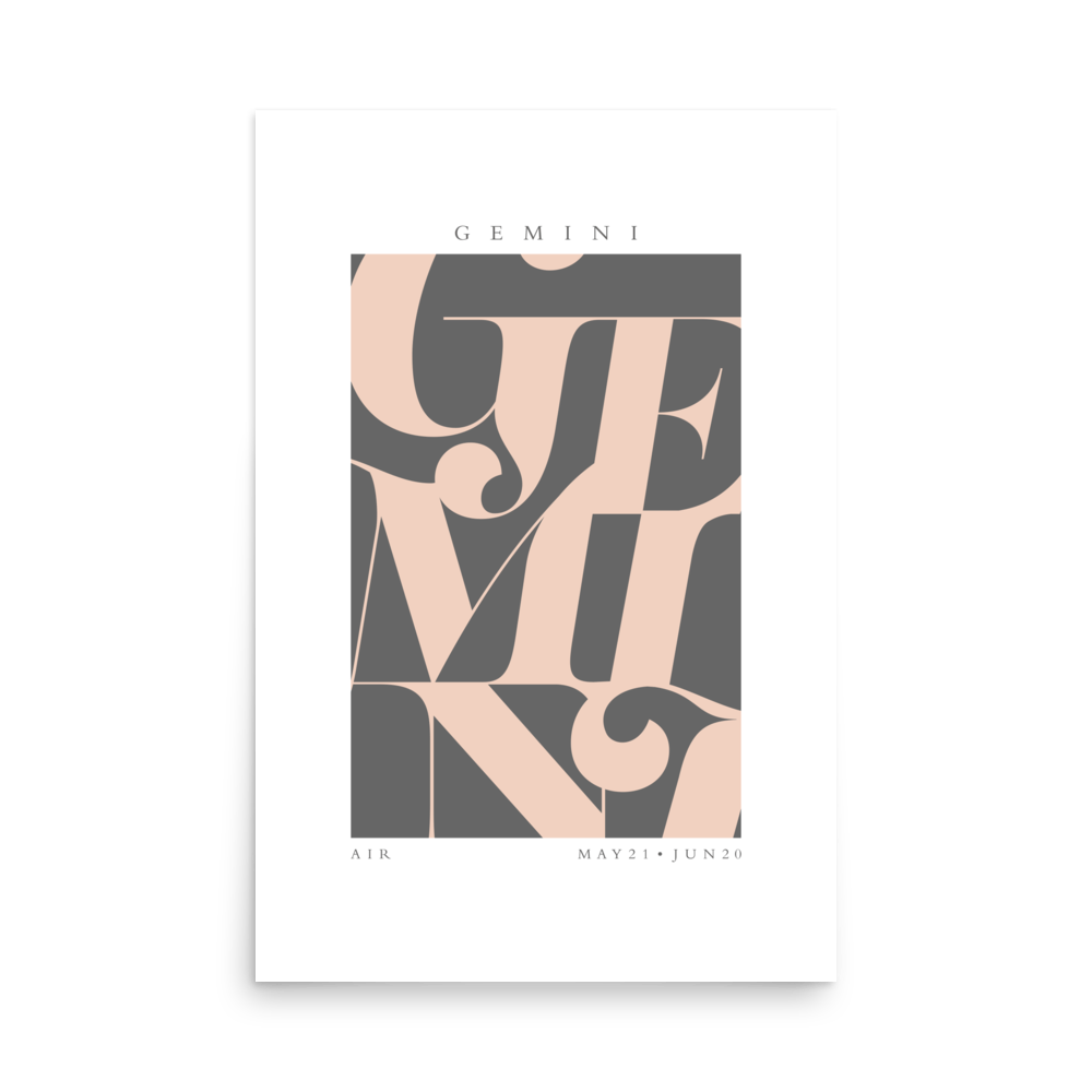Gemini Flourish Print - THE WALL SNOB